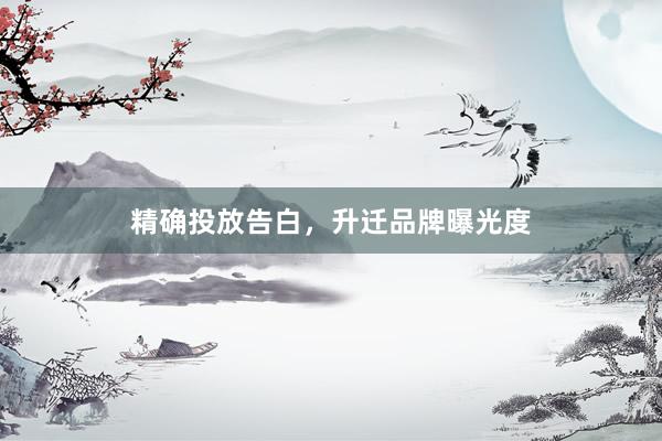 精确投放告白，升迁品牌曝光度